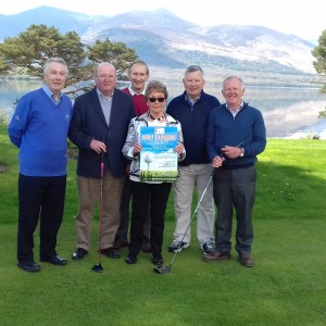 included in photo left to right Frank McGonigle, Jim and Angela Brosnan, Ted Bowler, Dick Willis Chairperson Bom and Michael Leahy Secretary Bom. Photo taken at Killarney Golf and Fishing Club Mahonys Point